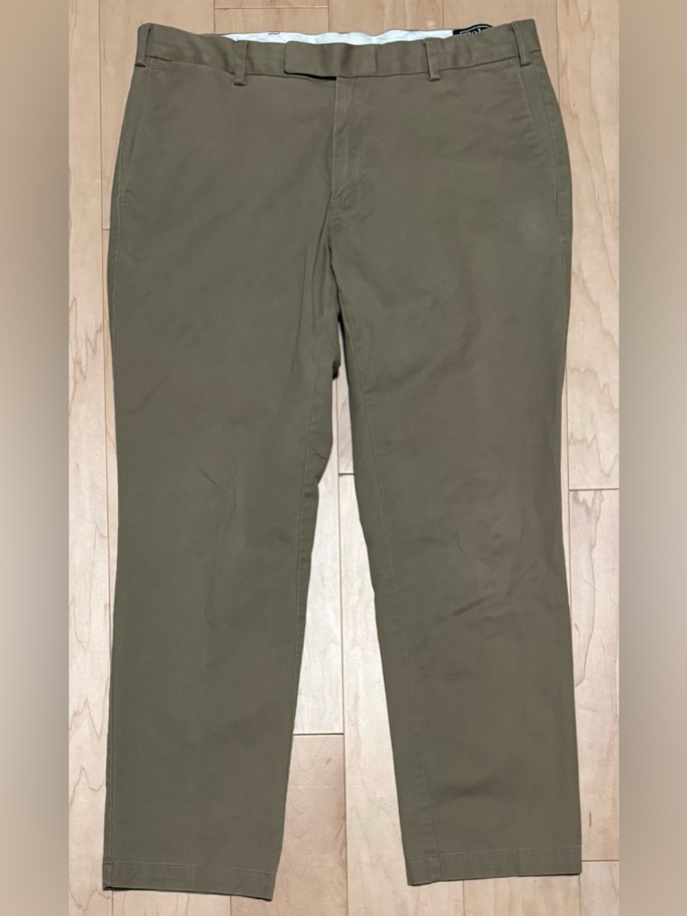 NWT Polo Ralph Lauren Stretch Custom Chino Pants Flat Front Brown Men’s 35x30
